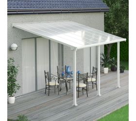 10'x14' (3x4.25m) Palram Olympia White Patio Cover With Clear Panels 