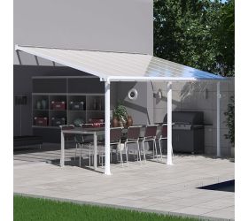 18'x10' (3x5.46m) Palram Olympia White Patio Cover With Clear Panels 
