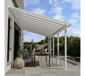 10' x 28' Palram Canopia Olympia White Patio Cover with Clear Panels