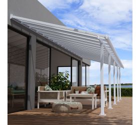 10' x 32' Palram Canopia Olympia White Patio Cover with Clear Panels