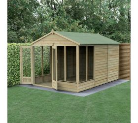12' x 8' Forest Beckwood 25yr Guarantee Double Door Apex Summer House (3.6m x 2.61m)