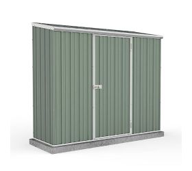 7'5 x 2'7 Absco Space Saver Pent Metal Shed - Pale Eucalyptus