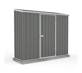 7'5 x 2'7 Absco Space Saver Pent Metal Shed - Grey