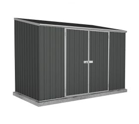 10' x 5' Absco Space Saver Double Door Metal Shed - Dark Grey