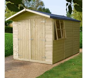 10'x7' (3x2.1m) Shire Guernsey Pressure Treated Double Door Shed 
