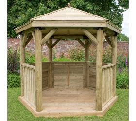 10'x9' (3x2.7m) M&M Hexagonal Gazebo with Traditional Timber Roof