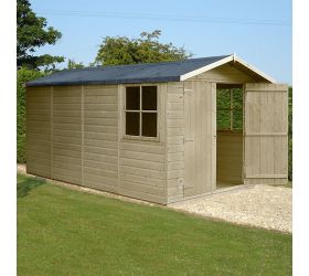 13'x7' (3.9x2.1m) Shire Jersey Pressure Treated Double Door Shed 