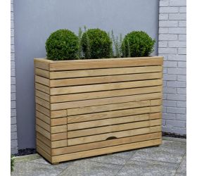 3’11 x 1’4 Forest Linear Tall Wooden Garden Planter with Storage (1.2m x 0.4m)