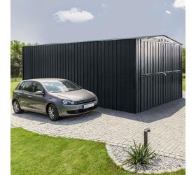 10' x 23' Lotus Double Door Garage - Anthracite Grey (2.9m x 7m) 