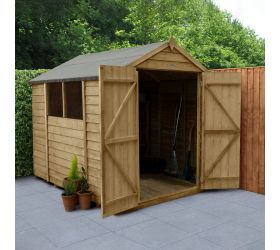 8' x 6' Forest Overlap Pressure Treated Double Door Apex Wooden Shed