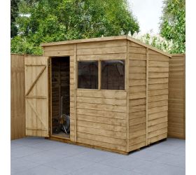 7' x 5' Forest Overlap Pressure Treated Pent Wooden Shed