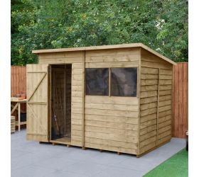 8' x 6' Forest Overlap Pressure Treated Pent Wooden Shed