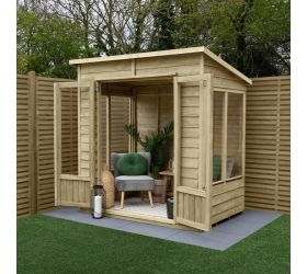 6' x 4' Forest Oakley 25yr Guarantee Double Door Pent Summer House (1.98m x 1.39m)