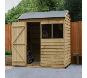 6' x 4' Forest Overlap Pressure Treated Reverse Apex Wooden Shed