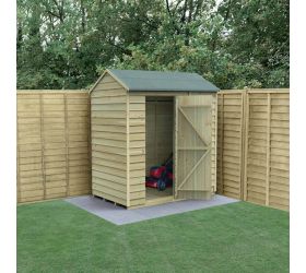 6’ x 4’ Forest 4Life Overlap Pressure Treated Windowless Reverse Apex Wooden Shed (1.88m x 1.34m)