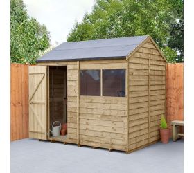 8' x 6' Forest Overlap Pressure Treated Reverse Apex Wooden Shed
