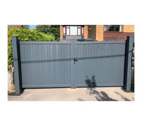Devon Premium Aluminium Driveway Double Gates - Grey