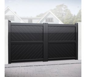 Barnstaple Premium Aluminium Driveway Double Gates - Black