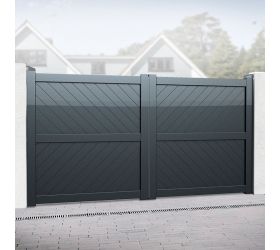 Barnstaple Premium Aluminium Driveway Double Gates - Grey