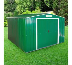 10'x10' (3x3m) Store More Sapphire Apex Green Metal Shed