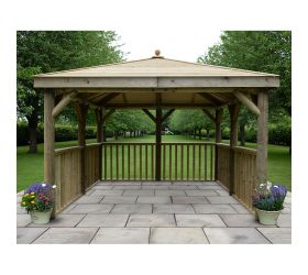 11'x11' (3.5x3.5m) M&M Square Gazebo with Traditional Timber Roof (no base)