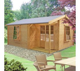 Shire Azay 2 4.5m x 4.2m Log Cabin Summerhouse