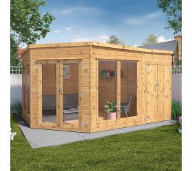 13' x 9' Mercia Premium Corner Summer House with Side Shed (3.95m x 2.8m)