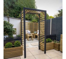 Forest Contemporary Slatted Garden Arch 3’8 x 2’5