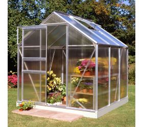6x6 Aluminium Frame Polycarbonate Greenhouse 