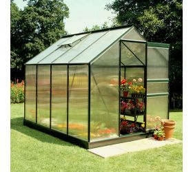 8x6 Green Frame Polycarbonate Greenhouse 