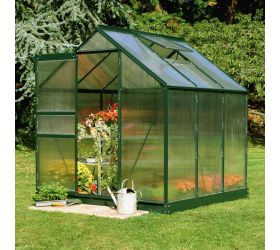6x6 Green Frame Polycarbonate Greenhouse 