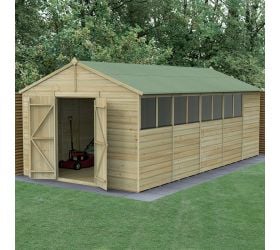 20' x 10' Forest Beckwood 25yr Guarantee Shiplap Pressure Treated Double Door Apex Wooden Shed (5.96m x 3.21m)
