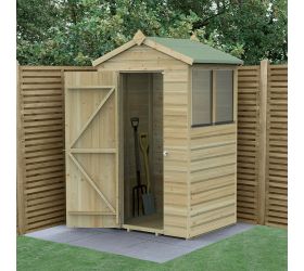 4' x 3' Forest Beckwood 25yr Guarantee Shiplap Pressure Treated Apex Wooden Shed (1.34m x 1m)