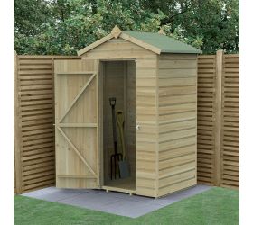 4' x 3' Forest Beckwood 25yr Guarantee Shiplap Pressure Treated Windowless Apex Wooden Shed (1.34m x 1m)