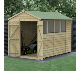 10' x 6' Forest Beckwood 25yr Guarantee Shiplap Pressure Treated Double Door Apex Wooden Shed (3.01m x 1.99m)