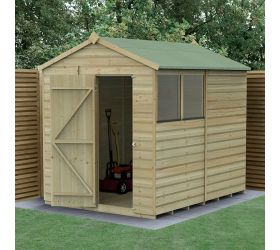 8' x 6' Forest Beckwood 25yr Guarantee Shiplap Pressure Treated Apex Wooden Shed (2.42m x 1.99m)