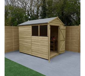 8' x 6' Forest Beckwood 25yr Guarantee Shiplap Pressure Treated Double Door Apex Wooden Shed (2.42m x 1.99m)