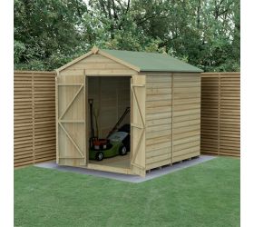 8' x 6' Forest Beckwood 25yr Guarantee Shiplap Pressure Treated Windowless Double Door Apex Wooden Shed (2.42m x 1.99m)