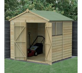 7' x 7' Forest Beckwood 25yr Guarantee Shiplap Pressure Treated Double Door Apex Wooden Shed (2.28m x 2.12m)