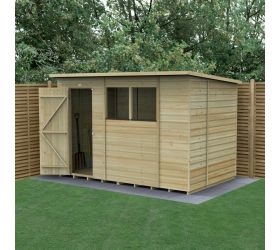 10' x 6' Forest Beckwood 25yr Guarantee Shiplap Pressure Treated Pent Wooden Shed (3.11m x 2.05m)