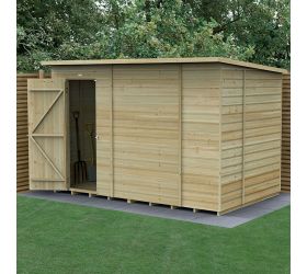 10' x 6' Forest Beckwood 25yr Guarantee Shiplap Pressure Treated Windowless Pent Wooden Shed (3.11m x 2.05m)