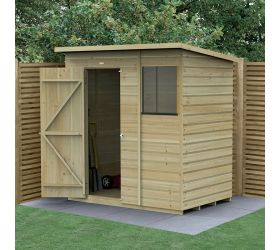 6' x 4' Forest Beckwood 25yr Guarantee Shiplap Pressure Treated Pent Wooden Shed (1.98m x 1.4m)