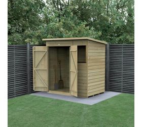 6' x 4' Forest Beckwood 25yr Guarantee Shiplap Pressure Treated Double Door Pent Wooden Shed (1.98m x 1.4m)
