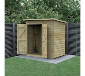 6' x 4' Forest Beckwood 25yr Guarantee Shiplap Pressure Treated Windowless Double Door Pent Wooden Shed (1.98m x 1.4m)