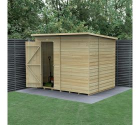 8' x 6' Forest Beckwood 25yr Guarantee Shiplap Pressure Treated Windowless Pent Wooden Shed (2.52m x 2.05m)