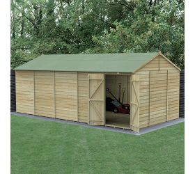 20' x 10' Forest Beckwood 25yr Guarantee Shiplap Pressure Treated Windowless Double Door Reverse Apex Wooden Shed (5.96m x 3.21m)