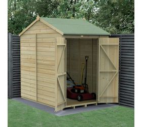 7' x 5' Forest Beckwood 25yr Guarantee Shiplap Pressure Treated Windowless Double Door Reverse Apex Wooden Shed (2.28m x 1.53m)