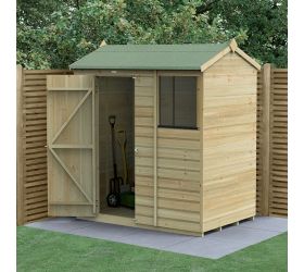 6' x 4' Forest Beckwood 25yr Guarantee Shiplap Pressure Treated Reverse Apex Wooden Shed (1.88m x 1.34m)