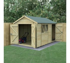 12' x 8' Forest Timberdale Tongue & Groove Combination Double Door Apex Shed