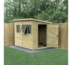 8' x 6' Forest Timberdale 25yr Guarantee Tongue & Groove Pressure Treated Pent Shed – 3 Windows (2.5m x 2m)